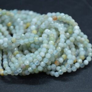 2mm Multi-colour Amazonite Gemstone Faceted Round Beads - 15" Strand | Gemstone Beads For Jewellery Making