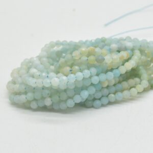 3mm Amazonite Gemstone Faceted Round Beads - 15" Strand - Mixed Colours