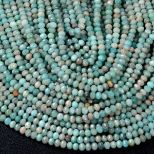 4X3MM Natural Peruvian Amazonite Gemstone Grade AA Micro Faceted Lantern Loose Beads BULK LOT 1,2,6,12 and 50 (P36)
