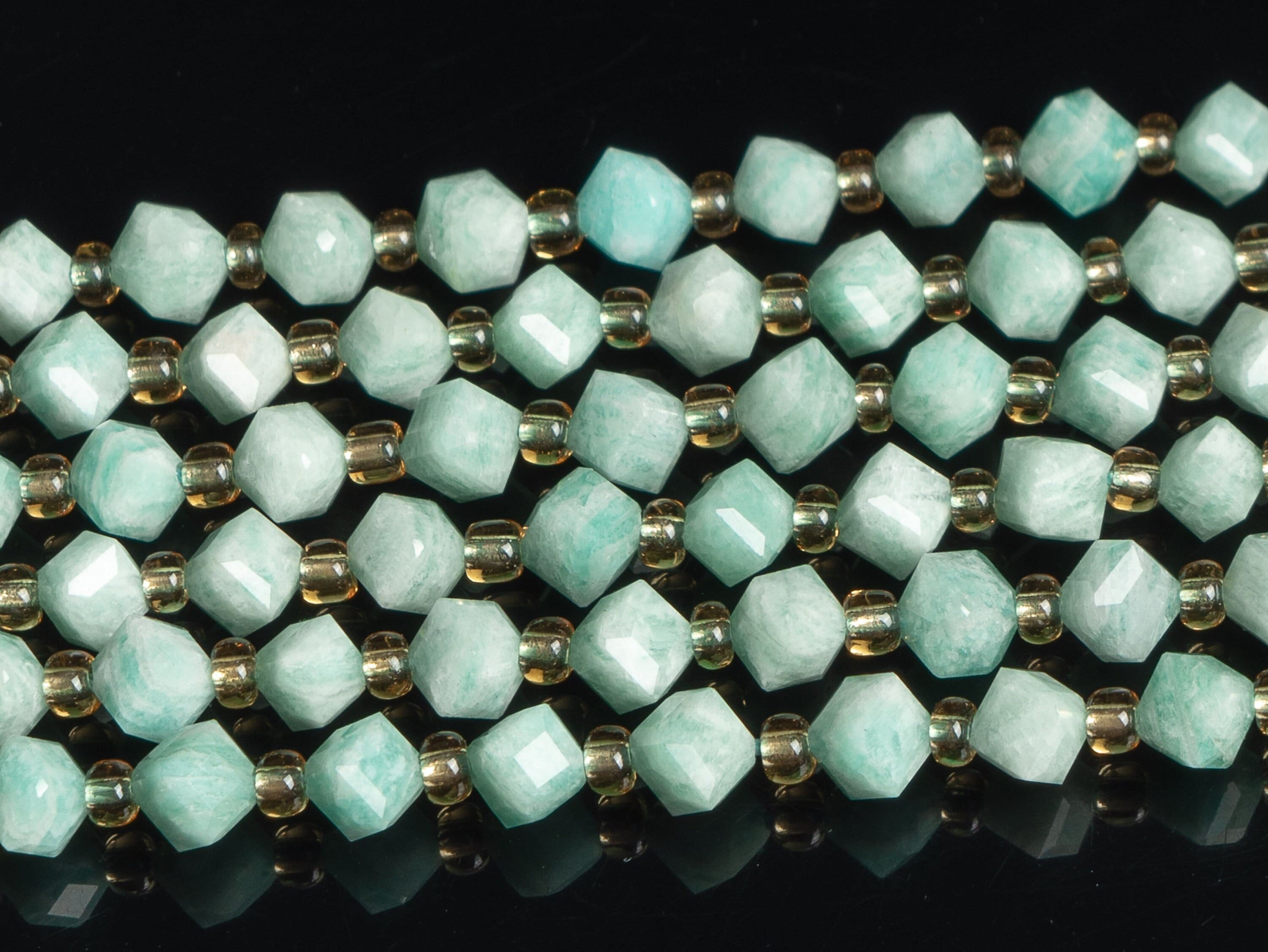 6mm Green Amazonite Beads Grade Aa Genuine Natural Gemstone Faceted Cube Loose Beads 15"/7.5" Bulk Lot Options (126554)