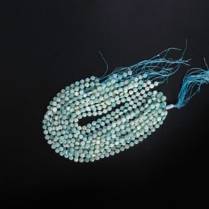 8MM Blue Amazonite Beads Grade AA Genuine Natural Gemstone Faceted Coin Loose Beads 15"/7.5" Bulk Lot Options