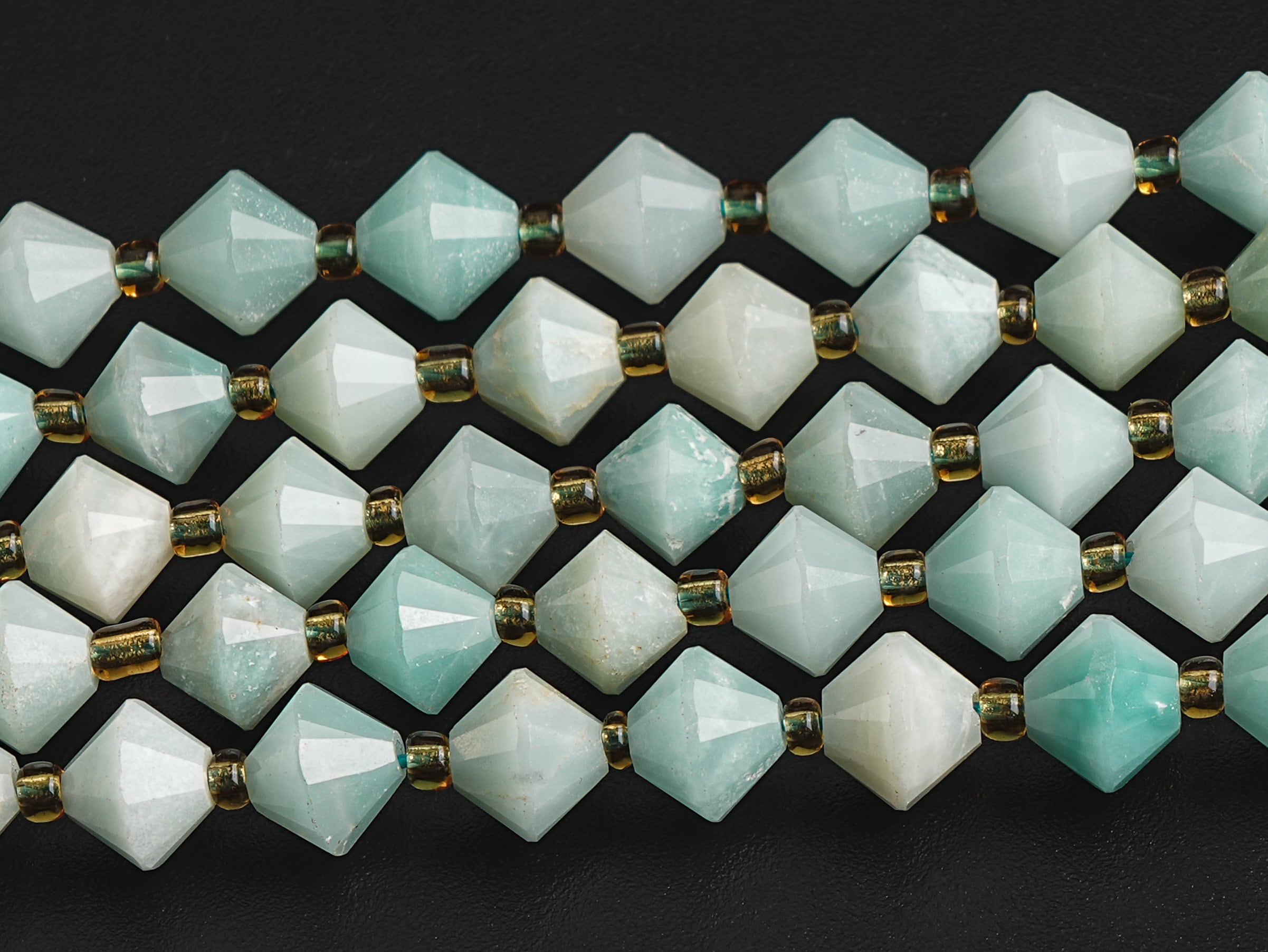 8mm Blue Green Amazonite Beads Grade Aa Genuine Natural Gemstone Bicone Faceted Loose Beads 15"/7.5" Bulk Lot Options (126722)