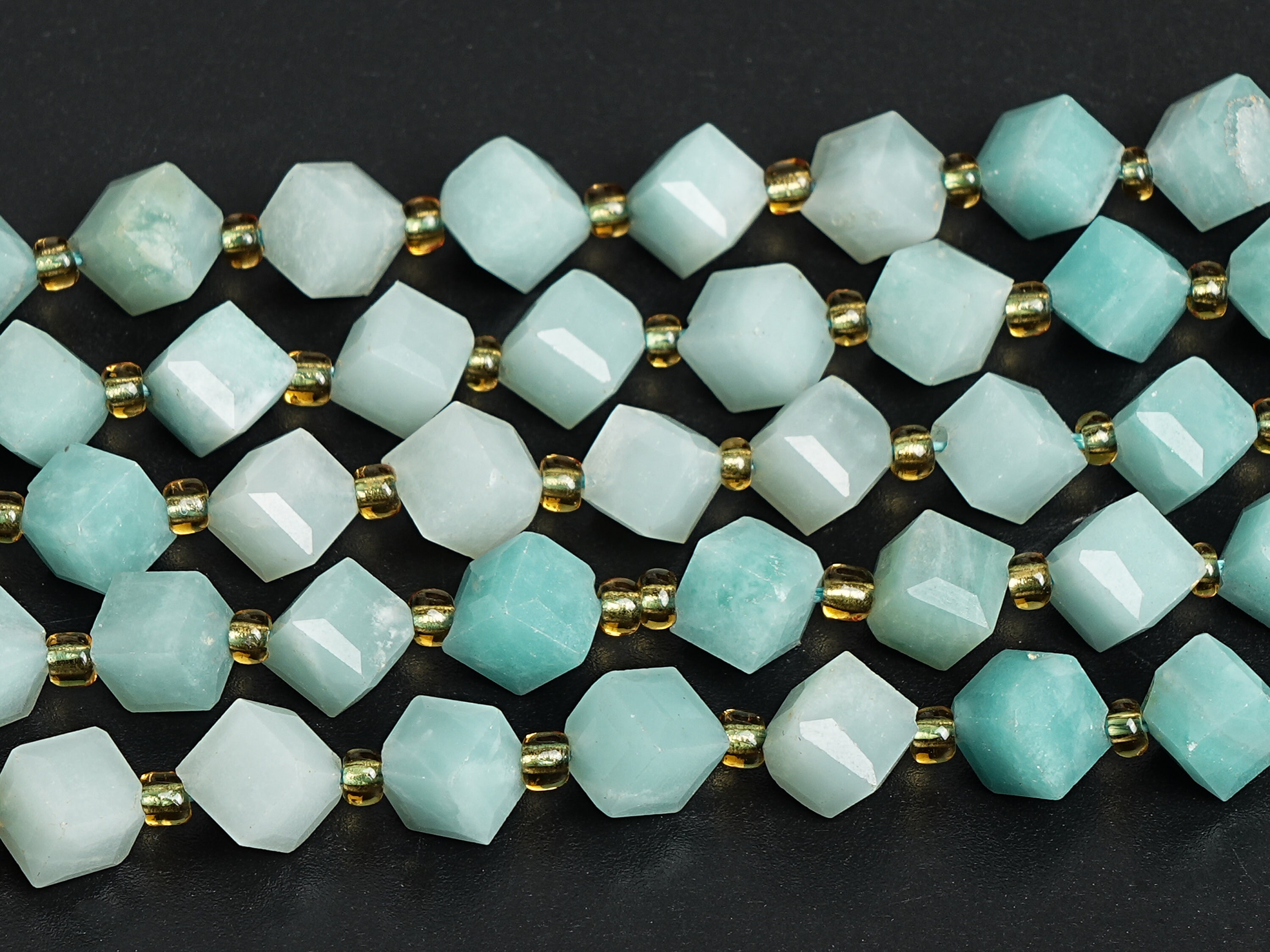 8mm Green Amazonite Beads Grade Aaa Genuine Natural Gemstone Faceted Cube Loose Beads 15"/7.5" Bulk Lot Options (126579)