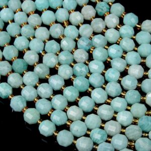 8MM Natural Peruvian Amazonite Gemstone Grade AA Faceted Prism Double Point Cut Loose Beads BULK LOT 1,2,6,12 and 50 (D31)