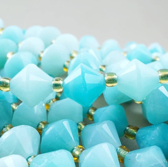 Amazonite Beads (bicone)(faceted)(8mm)(16"strand)