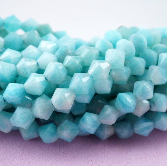 Amazonite Beads (bicone)(micro)(faceted)(4mm)(15.5"strand)