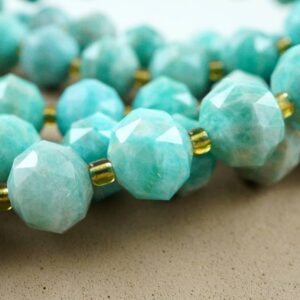 Amazonite Beads (Rondelle)(Triangle-Faceted)(10x8mm)(15.5"Strand)