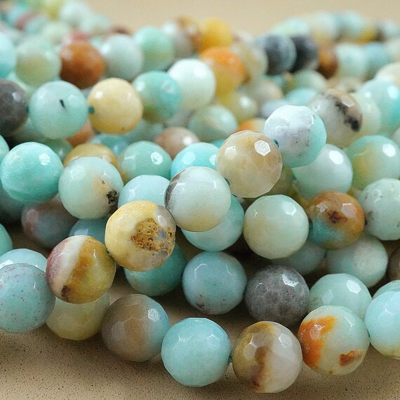 Black Gold Amazonite Beads (round)(faceted)(4mm)(6mm)(8mm)(10mm)(12mm)(16"strand)
