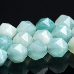 Blue Amazonite Beads Star Cut Faceted Grade A Genuine Natural Gemstone Loose Beads 6mm 8mm 10mm Bulk Lot Options