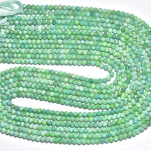 Greenish Amazonite Rondelle Beads - 16 inches - Natural Super Quality Beautiful Faceted Amazonite Rondelle - Size is 3.5 mm #422