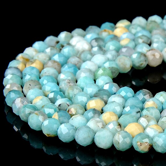Natural Amazonite Gemstone Grade Aa Micro Faceted Round 4mm 5mm Loose Beads 15 Inch Full Strand Bulk Lot 1,2,6,12 And 50 (p99)