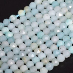SALE 3MM Blue Amazonite Beads Grade A Genuine Natural Gemstone Full Strand Faceted Round Loose Beads 15" Bulk Lot Options (107789-2531)