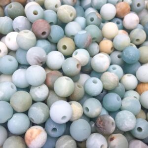 2mm Large Hole Amazonitem Matte Beads - Blue Chinese Amazonite Gemstone - Big Hole Stone Beads - 108 Necklace Beads - Large Hole Beads