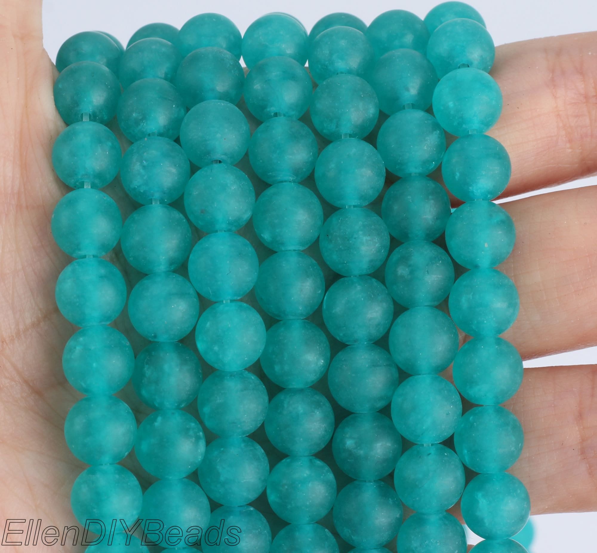 4-12mm Matte Clear Amazonite Stone, Round Smooth Gemstone Beads, Handmade Necklace Gift, Frosted Stone, Loose Strand, Wholesale Beads-ms0044