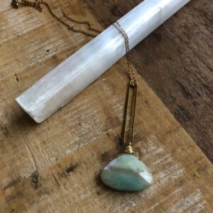 Amazonite And Brass Layering Necklace