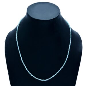 Amazonite Beaded Necklace, Micro Faceted Round Beads, 2.5mm