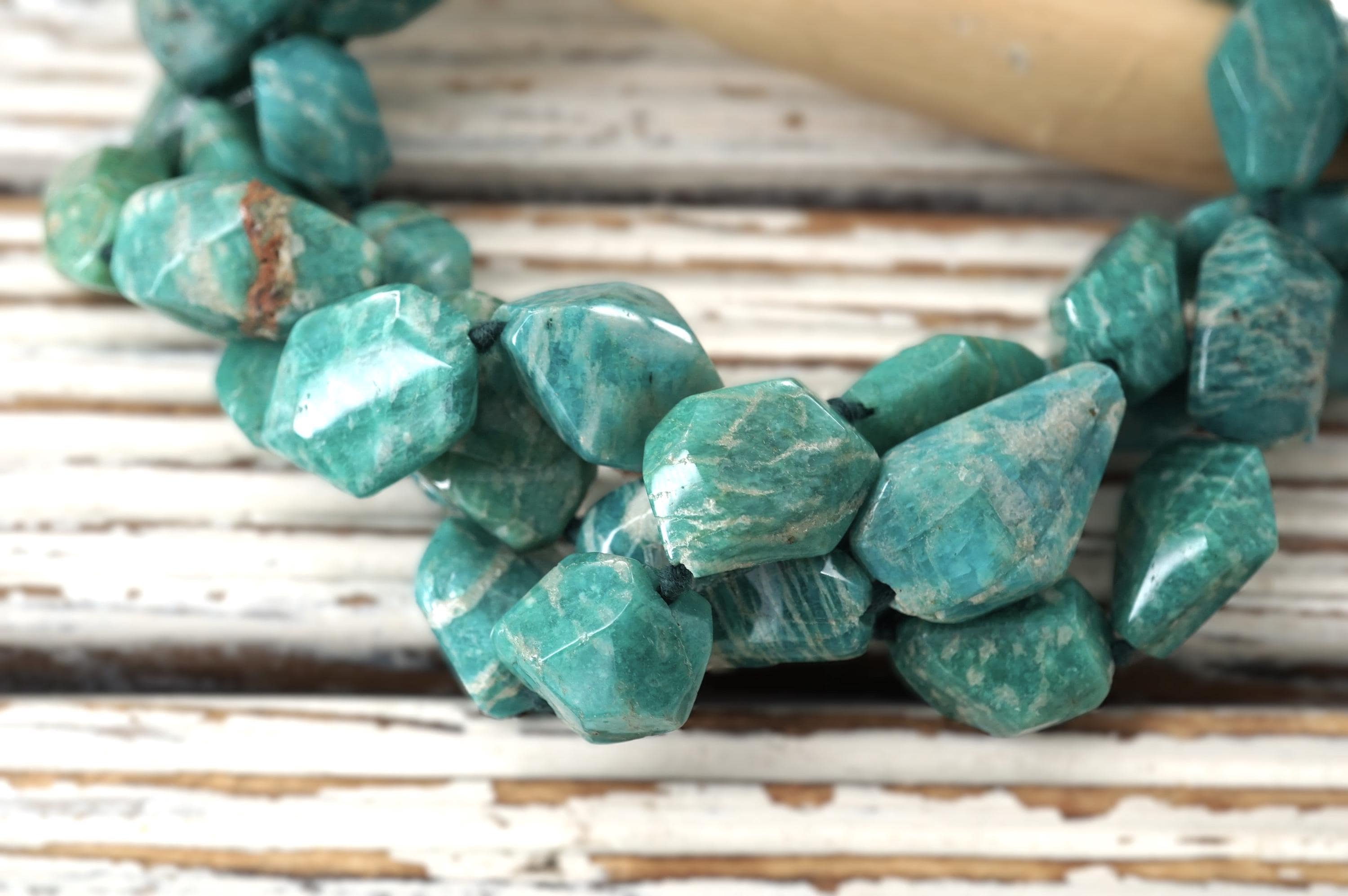 Amazonite Facet Beads (etb01927) Unique Jewelry/vintage Jewelry/gemstone Necklace