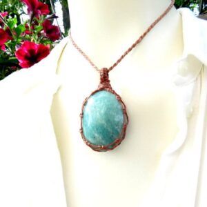 Amazonite macrame necklace, valentines day gift ideas for her, amazonite gemstone necklace, amazonite jewelry, macrame jewelry