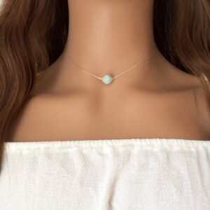 Minimalist Blue Amazonite Gemstone Necklace - Elegant And Dainty