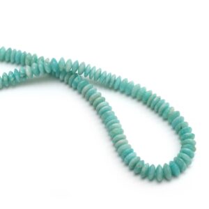 Natural Amazonite Smooth Saucer Beads , Amazonite Smooth Necklace , 7 Mm To 9 Mm , 18 Inch, Price Per Strand