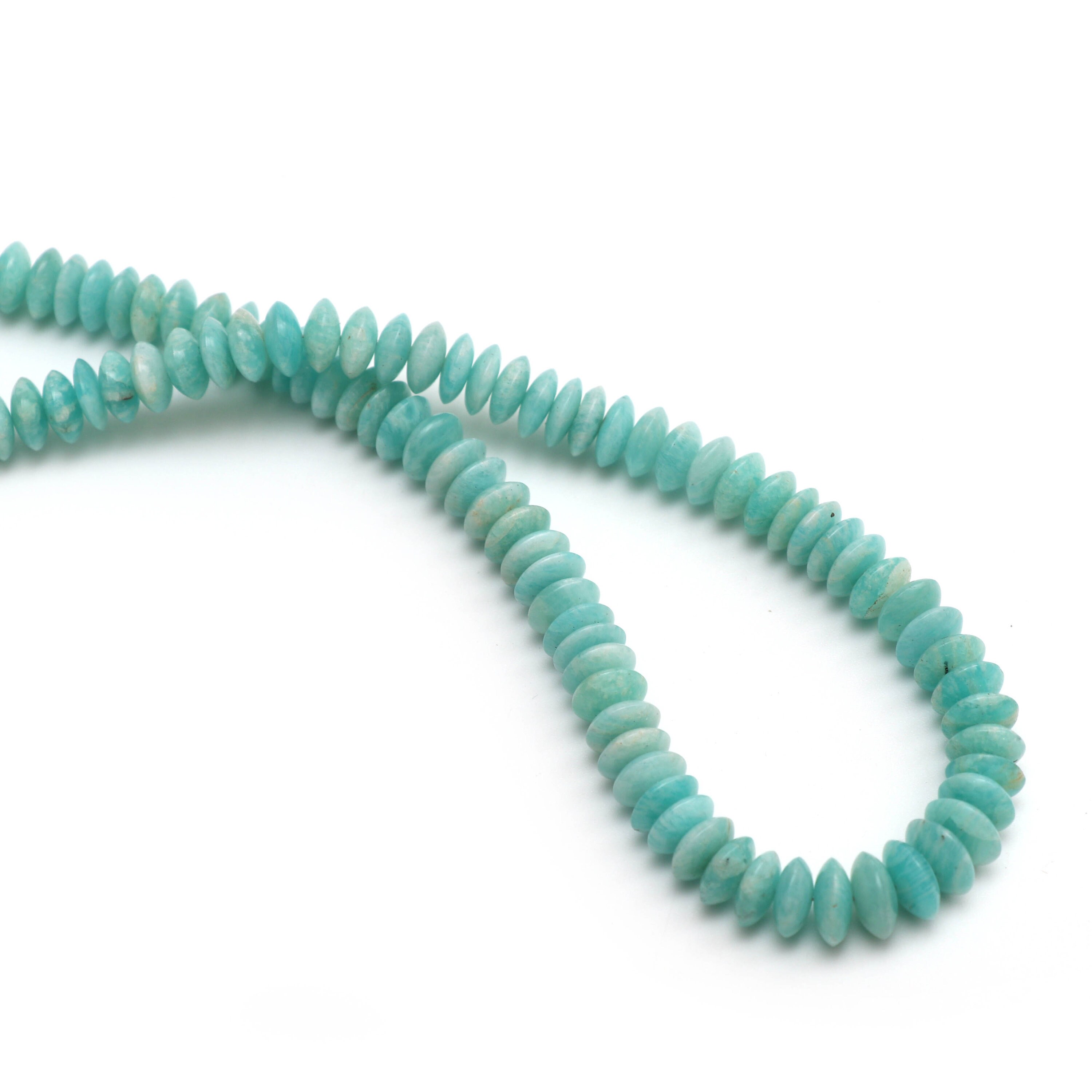 Natural Amazonite Smooth Saucer Beads , Amazonite Smooth Necklace , 7 Mm To 9 Mm , 18 Inch, Price Per Strand