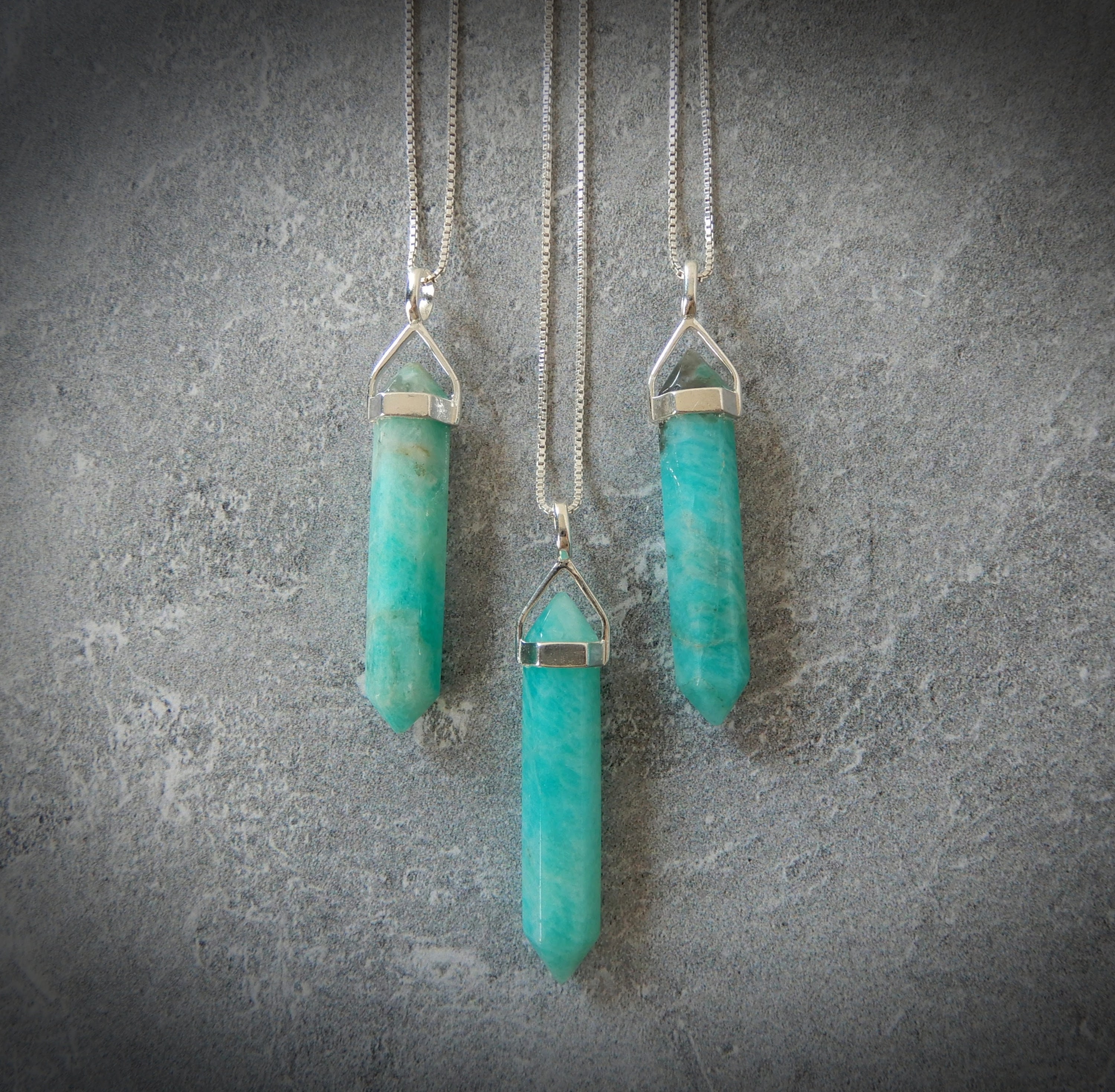 Amazonite Necklace Sterling Silver • Genuine Amazonite Point Green With Brown Amazonite Necklace Sterling Silver • Genuine Amazonite Point Green With Brown