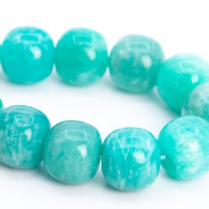 10x10MM Genuine Amazonite Beads Green Grade AA Natural Gemstone Half Strand Barrel Drum Loose Beads 8" (112382h-3499)