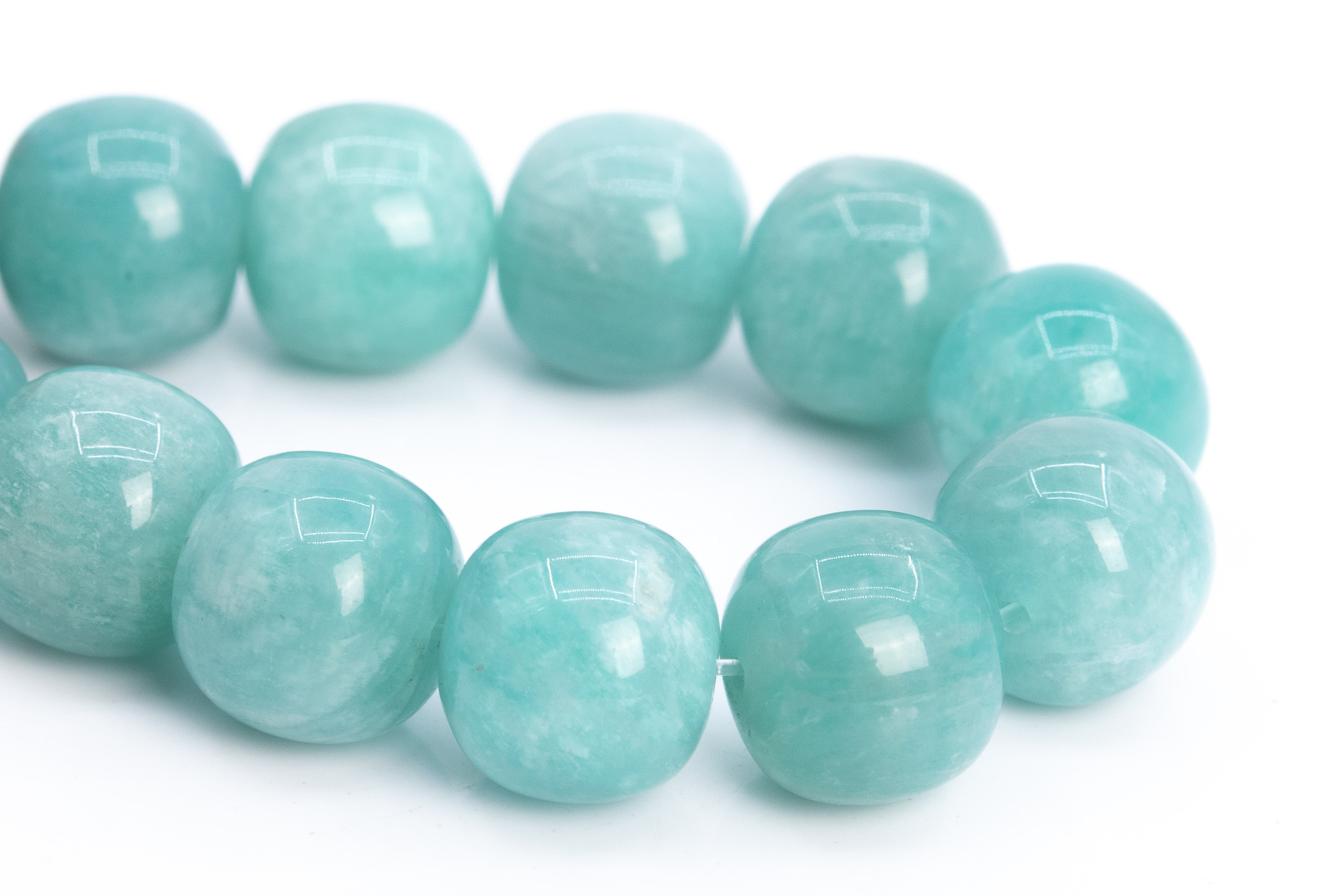 10x10mm Genuine Amazonite Beads Mint Green Grade A+ Natural Gemstone Half Strand Barrel Drum Loose Beads 7" (112398h-3500)