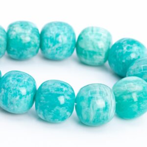 10x10MM Genuine Amazonite Beads Mint Green Grade AA Natural Gemstone Half Strand Barrel Drum Loose Beads 7" (112386h-3499)