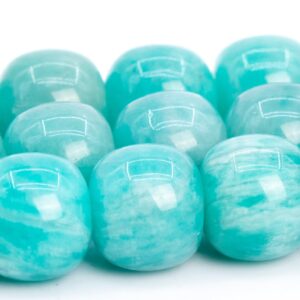 10x10MM Genuine Amazonite Beads Mint Green Grade AA Natural Gemstone Barrel Drum Loose Beads 7.5" / 15" Bulk Lot Options (112405)