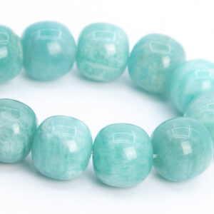10x10MM Genuine Amazonite Beads Mint Green Grade A+ Natural Gemstone Half Strand Barrel Drum Loose Beads 7" Bulk Lot Options (112394h-3500)