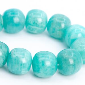10x10MM Genuine Amazonite Beads Mint Green Grade A Natural Gemstone Half Strand Barrel Drum Loose Beads 7" (112396h-3500)