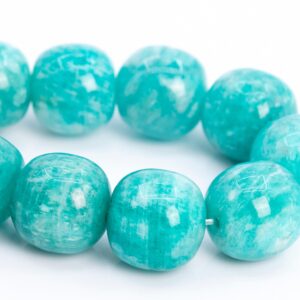 11x11MM Genuine Natural Amazonite Beads Mint Green Grade A+ Gemstone Half Strand Barrel Drum Loose Beads 7" (112478h-3506)