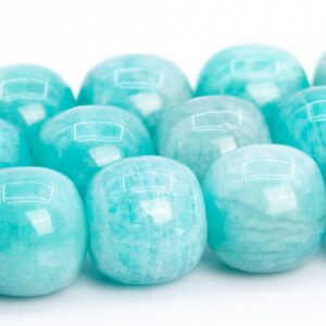 11x11MM Genuine Amazonite Beads Mint Green Grade AA Natural Gemstone Barrel Drum Loose Beads 7"/ 15" Bulk Lot Options (112420)