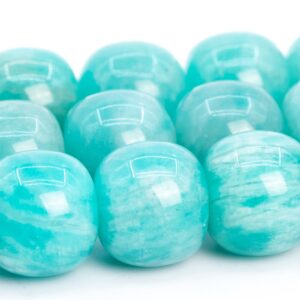 11x11MM Genuine Amazonite Beads Mint Green Grade AA Natural Gemstone Barrel Drum Loose Beads 7.5"/ 15" Bulk Lot Options (112418)
