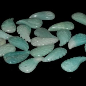 11X6MM  Amazonite Gemstone Carved Angel Wing Beads BULK LOT 2,6,12,24,48 (90187137-001)