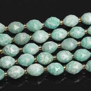 6MM Blue green Amazonite Beads Grade AA Gemstone Drum Barrel Rice Bead Loose Beads 15"/7.5" Bulk Lot Options