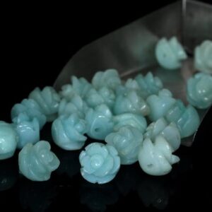 8MM  Amazonite Gemstone Carved Flower Beads BULK LOT 5,10,20,30,50 (90187255-002)