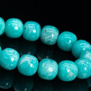 9x9MM Genuine Natural Mint Green Amazonite Beads Drum Barrel Grade A Gemstone Half Strand Loose Beads 7" (112240h-3489)
