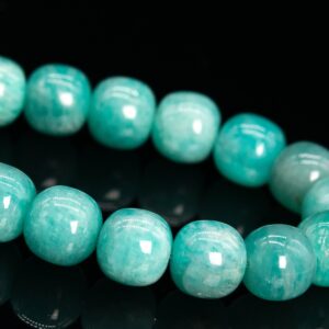 9x9MM Genuine Natural Amazonite Beads Green Barrel Drum Grade A Gemstone Half Strand Loose Beads 7" Bulk Lot Options (112242h-3490)