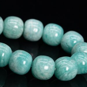 9x9MM Genuine Natural Mint Green Amazonite Beads Drum Barrel Grade AA Gemstone Half Strand Loose Beads 7" (112215h-3488)