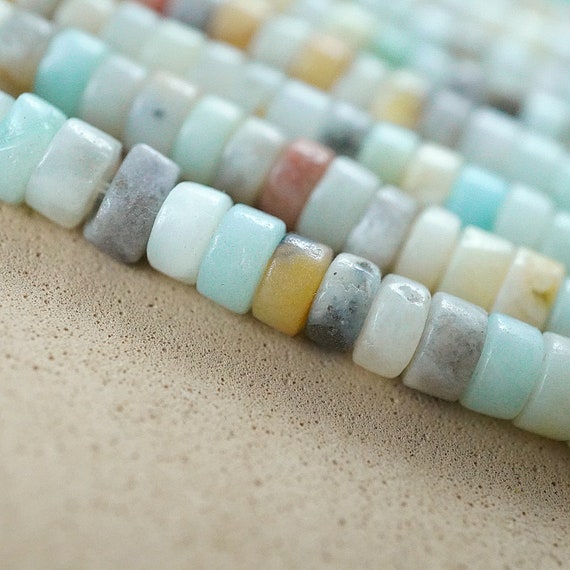 Black Gold Amazonite Beads (heishe)(smooth)(4mm)(15"strand)