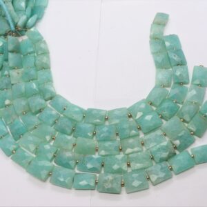 Natural Amazonite Faceted Chicklet Shape Beads, Amazonite Square Beads, 10 Inch Faceted Flat Cube Beads, Rectangle Shape Beads Supplier