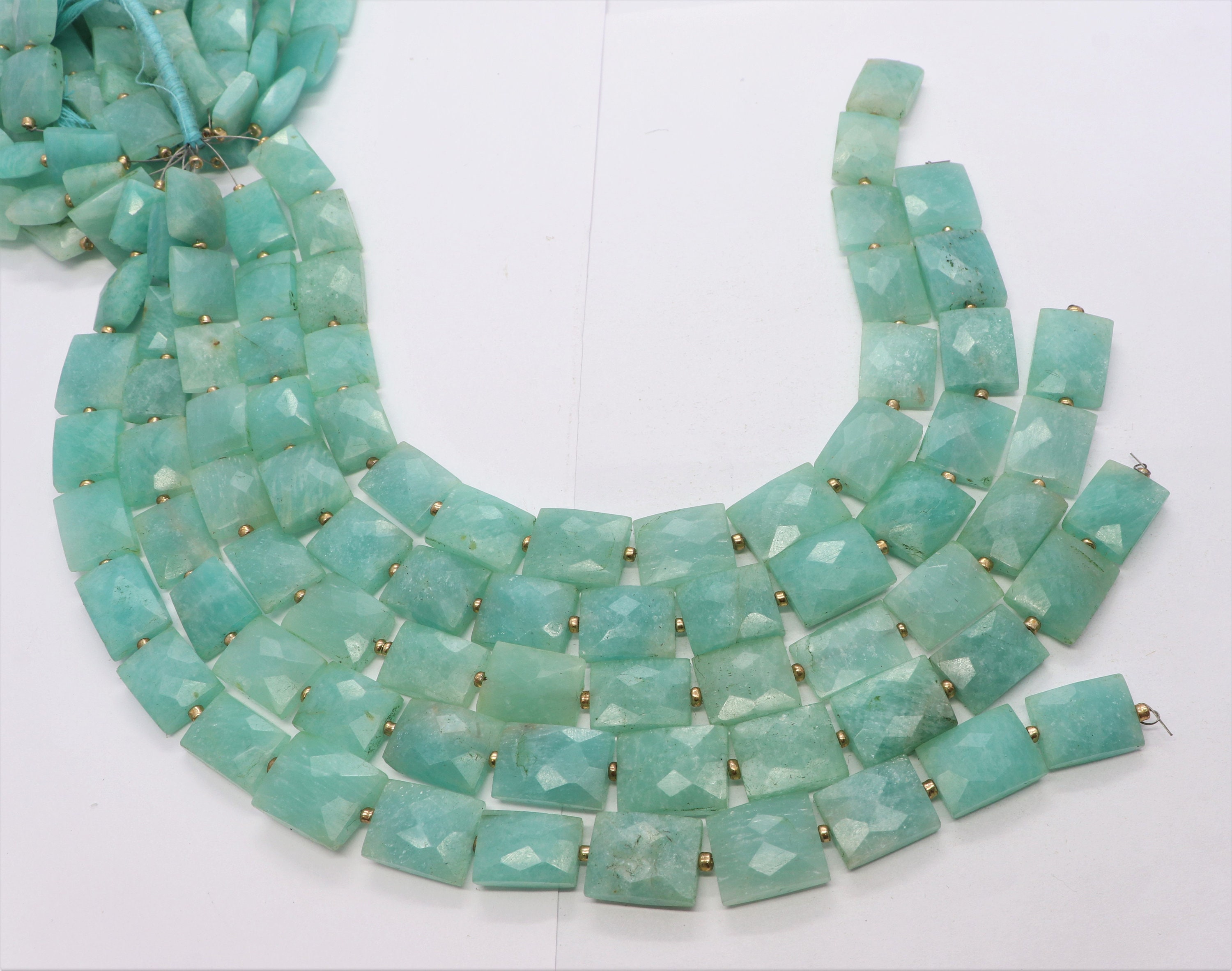 Natural Amazonite Faceted Chicklet Shape Beads, Amazonite Square Beads, 10 Inch Faceted Flat Cube Beads, Rectangle Shape Beads Supplier