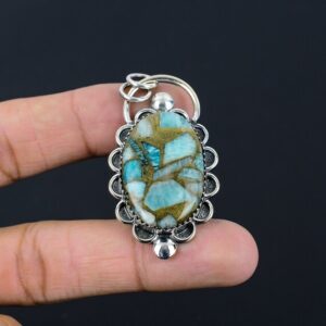 Copper Amazonite 925 Sterling Silver Pendant - Handmade Gemstone Jewelry Copper Amazonite 925 Sterling Silver Pendant - Handmade Gemstone Jewelry