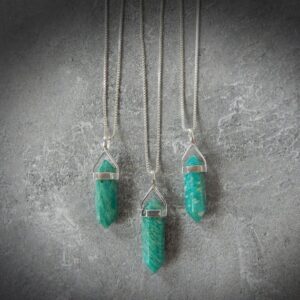 Amazonite Gemstone Necklace Sterling Silver • Genuine Amazonite Point Pendant • Gift for Crystal Lover • Crystal Point in Sterling Silver Amazonite Gemstone Necklace Sterling Silver • Genuine Amazonite Point Pendant • Gift for Crystal Lover • Crystal Point in Sterling Silver