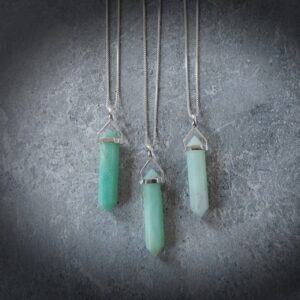 Amazonite Gemstone Necklace Sterling Silver • Genuine Amazonite • Blue Amazonite Point • Sterling Amazonite Pendant • Affordable Gift Amazonite Gemstone Necklace Sterling Silver • Genuine Amazonite • Blue Amazonite Point • Sterling Amazonite Pendant • Affordable Gift