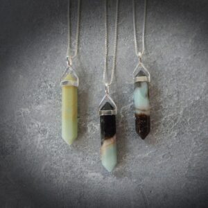 Amazonite Gemstone Necklace Sterling Silver • Genuine Amazonite Point Pendant • Gift for Crystal Lover • Heart & Throat Chakra stone Amazonite Gemstone Necklace Sterling Silver • Genuine Amazonite Point Pendant • Gift for Crystal Lover • Heart & Throat Chakra stone