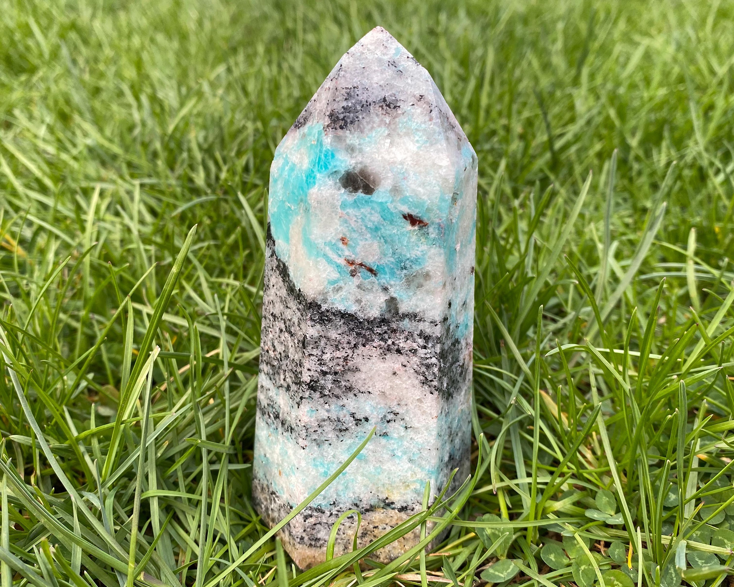 4.5 Inch Amazonite Tower, Polished Crystal Point, Gemstone Decor #1