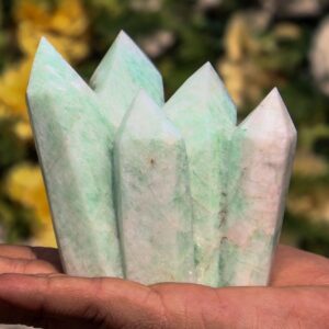 Aqua Amazonite Crystal Point Cluster: Healing Energy Gemstone, 90mm Aqua Amazonite Crystal Point Cluster: Healing Energy Gemstone, 90mm